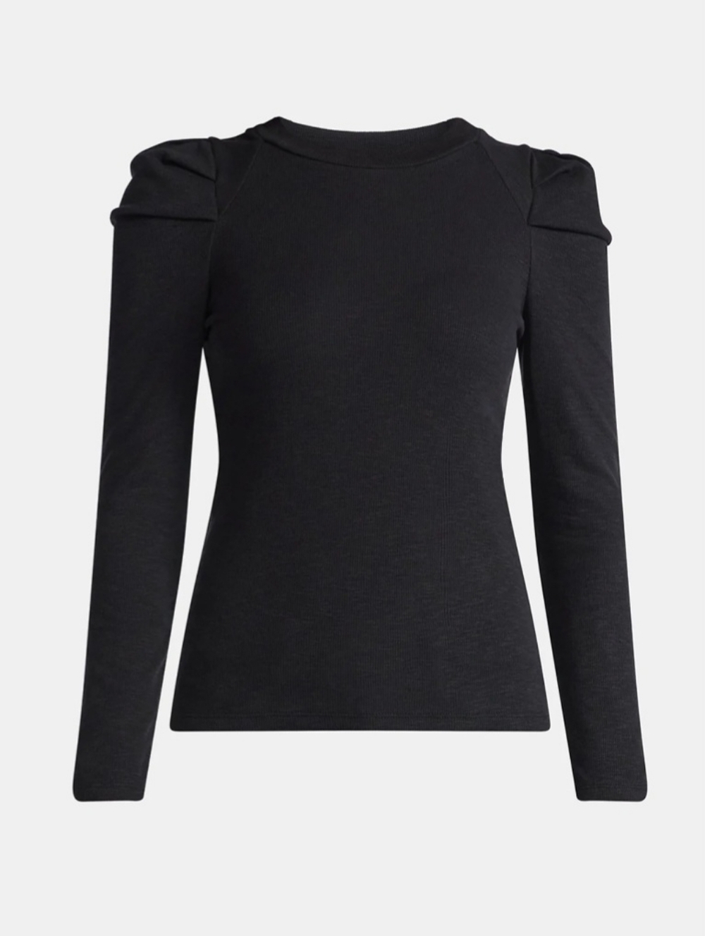 Time and Tru Black Puff Shoulder Long Sleeve Blouse Women's Size XL (16-18) NEW - Picture 4 of 7